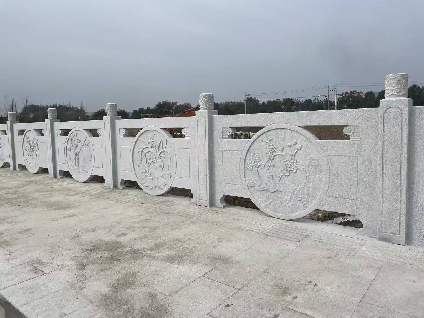 惠州芝麻白河道栏杆 石材栏杆